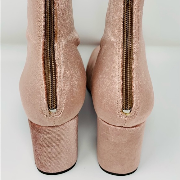 Free People Velvet Cecile Bootie Rose Ankle Boots - Picture 5 of 7